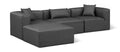 Demetria 108" Charcoal Vegan Leather Upholstered 4pc. Modular Sectional - Sec4A