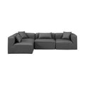 Demetria 108" Charcoal Vegan Leather Upholstered 4pc. Modular Sectional - Sec4B