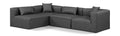 Demetria 108" Charcoal Vegan Leather Upholstered 4pc. Modular Sectional - Sec4B