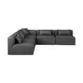 Demetria 108" Charcoal Vegan Leather Upholstered 5pc. Modular Sectional - Sec5B