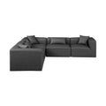 Demetria 108" Charcoal Vegan Leather Upholstered 5pc. Modular Sectional - Sec5C
