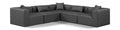 Demetria 108" Charcoal Vegan Leather Upholstered 5pc. Modular Sectional - Sec5C