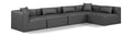 Demetria 144" Charcoal Vegan Leather Upholstered 5pc. Modular Sectional - Sec5D
