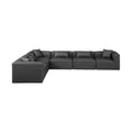 Demetria 144" Charcoal Vegan Leather Upholstered 6pc. Modular Sectional - Sec6A