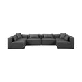 Demetria 144" Charcoal Vegan Leather Upholstered 6pc. Modular Sectional - Sec6D