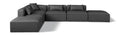 Demetria 144" Charcoal Vegan Leather Upholstered 6pc. Modular Sectional - Sec6E