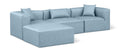 Demetria 108" Light Blue Vegan Leather Upholstered 4pc. Modular Sectional - Sec4A