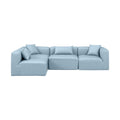 Demetria 108" Light Blue Vegan Leather Upholstered 4pc. Modular Sectional - Sec4B