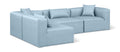 Demetria 108" Light Blue Vegan Leather Upholstered 4pc. Modular Sectional - Sec4B