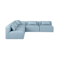 Demetria 108" Light Blue Vegan Leather Upholstered 5pc. Modular Sectional - Sec5B