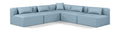 Demetria 108" Light Blue Vegan Leather Upholstered 5pc. Modular Sectional - Sec5B