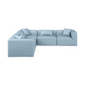 Demetria 108" Light Blue Vegan Leather Upholstered 5pc. Modular Sectional - Sec5C