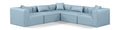 Demetria 108" Light Blue Vegan Leather Upholstered 5pc. Modular Sectional - Sec5C