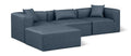 Demetria 108" Navy Vegan Leather Upholstered 4pc. Modular Sectional - Sec4A