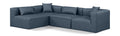 Demetria 108" Navy Vegan Leather Upholstered 4pc. Modular Sectional - Sec4B