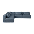 Demetria 108" Navy Vegan Leather Upholstered 5pc. Modular Sectional - Sec5B