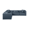 Demetria 108" Navy Vegan Leather Upholstered 5pc. Modular Sectional - Sec5C