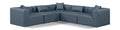 Demetria 108" Navy Vegan Leather Upholstered 5pc. Modular Sectional - Sec5C
