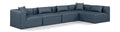 Demetria 144" Navy Vegan Leather Upholstered 5pc. Modular Sectional - Sec5D