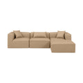Demetria 108" Tan Vegan Leather Upholstered 4pc. Modular Sectional - Sec4A