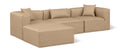 Demetria 108" Tan Vegan Leather Upholstered 4pc. Modular Sectional - Sec4A