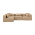 Demetria 108" Tan Vegan Leather Upholstered 4pc. Modular Sectional - Sec4B