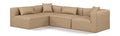 Demetria 108" Tan Vegan Leather Upholstered 4pc. Modular Sectional - Sec4B