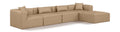Demetria 144" Tan Vegan Leather Upholstered 5pc. Modular Sectional - Sec5A
