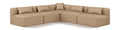 Demetria 108" Tan Vegan Leather Upholstered 5pc. Modular Sectional - Sec5B
