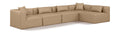 Demetria 144" Tan Vegan Leather Upholstered 5pc. Modular Sectional - Sec5D
