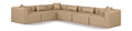Demetria 144" Tan Vegan Leather Upholstered 6pc. Modular Sectional - Sec6A
