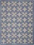 Aloha Blue Contemporary Polypropylene Area Rug