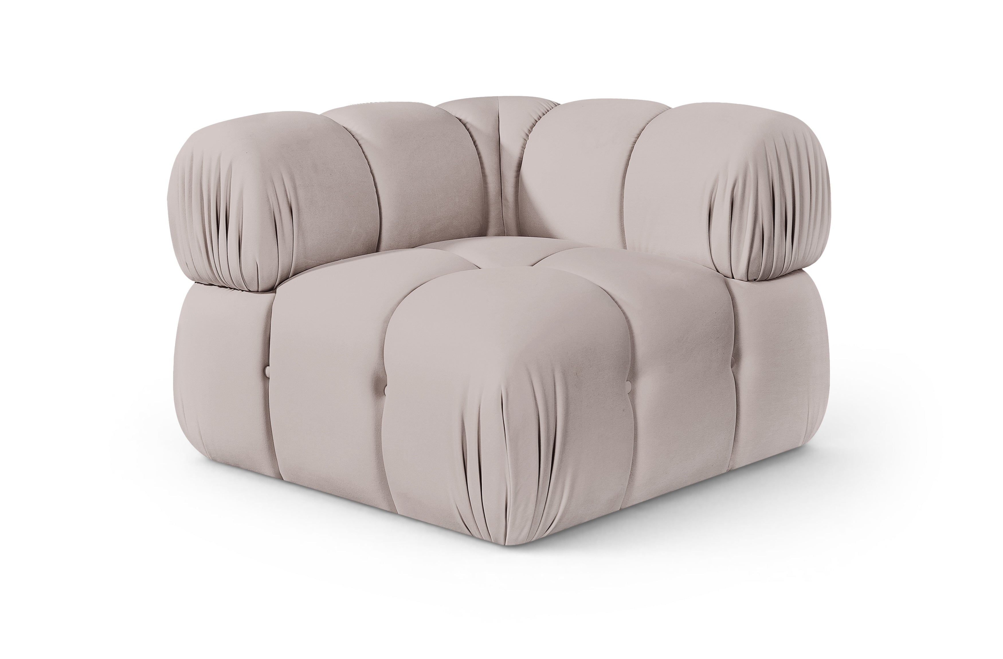 Octavia Velvet Performance Fabric Upholstered Modular Corner Chair
