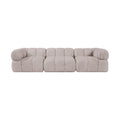 Octavia Beige Velvet Performance Fabric Upholstered 3 pc. Modular Sofa - S3A