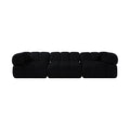 Octavia Black Velvet Performance Fabric Upholstered 3 pc. Modular Sofa - S3A