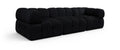 Octavia Black Velvet Performance Fabric Upholstered 3 pc. Modular Sofa - S3A