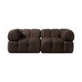 Octavia Brown Velvet Performance Fabric Upholstered 2 pc. Modular Sofa - S2A