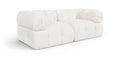 Octavia Cream Velvet Performance Fabric Upholstered 2 pc. Modular Sofa - S2A
