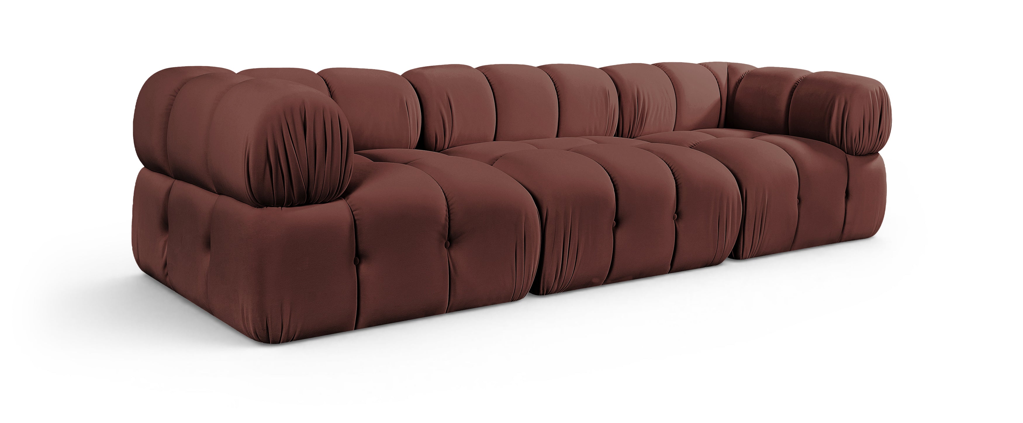 Octavia Rose Velvet Performance Fabric Upholstered 3 pc. Modular Sofa - S3A