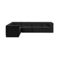 Phaedra 126" Black Velvet Upholstered Comfort 6pc. Modular Sectional - Sec6A