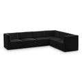 Phaedra 126" Black Velvet Upholstered Comfort 6pc. Modular Sectional - Sec6A