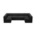 Phaedra 126" Black Velvet Upholstered Comfort 6pc. Modular Sectional - Sec6B