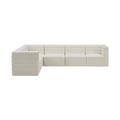 Phaedra 126" Cream Velvet Upholstered Comfort 6pc. Modular Sectional - Sec6A