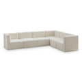 Phaedra 126" Cream Velvet Upholstered Comfort 6pc. Modular Sectional - Sec6A