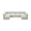 Phaedra 126" Cream Velvet Upholstered Comfort 6pc. Modular Sectional - Sec6B