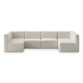 Phaedra 126" Cream Velvet Upholstered Comfort 6pc. Modular Sectional - Sec6B