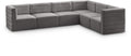 Phaedra 126" Grey Velvet Upholstered Comfort 6pc. Modular Sectional - Sec6A