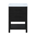Nathaniel 24" Engineered Stone And Solid Wood Bathroom Vanity