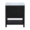 Nathaniel 30" Engineered Stone And Solid Wood Bathroom Vanity