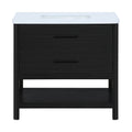 Nathaniel 36" Engineered Stone And Solid Wood Bathroom Vanity